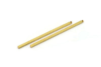 Tiny Necklace Bar, 12 Raw Brass Bar Connectors, Necklace, Earring, Bracelet Findings With 1 Hole (2x60mm) BS 1783
