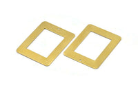Rectangle Choker Charm, 6 Raw Brass Rectangle Charms, Pendants with 1 Hole (46x35x0.60mm) D0421