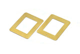 Rectangle Choker Charm, 6 Raw Brass Rectangle Charms, Pendants with 1 Hole (46x35x0.60mm) D0421