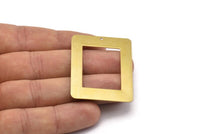 Rectangle Choker Charm, 6 Raw Brass Rectangle Charms, Pendants with 1 Hole (46x35x0.60mm) D0421