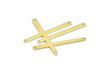 Brass Necklace Bar, 24 Raw Brass Rectangle Charms With 2 Holes, Pendants, Findings (35x3x0.80mm) M02378