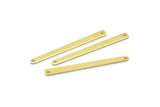 Brass Necklace Bar, 24 Raw Brass Rectangle Charms With 2 Holes, Pendants, Findings (35x3x0.80mm) M02378