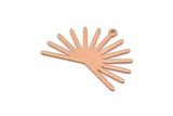 Copper Sun Charm, 8 Raw Copper Sun Charms With 1 Loop, Findings (21x30x0.80mm) M02372