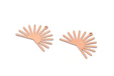 Copper Sun Charm, 8 Raw Copper Sun Charms With 1 Loop, Findings (21x30x0.80mm) M02372
