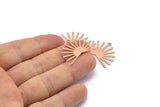 Copper Sun Charm, 8 Raw Copper Sun Charms With 1 Loop, Findings (21x30x0.80mm) M02372