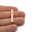 Copper Necklace Bar, 12 Raw Copper Rectangle Blanks, Stamping Blanks (35x6x0.80mm) M02395
