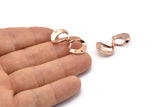 Rose Gold Infinity Charm, 4 Rose Gold Plated Brass Infinity Necklace Charms With 2 Holes, Connectors, Findings (29x15x0.80mm) D1246 Q0928