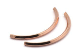 Rose Gold Tube, Square Oval Rose Gold Plated Tubes (95x5x5mm) Sq20 BRC275 Q0197