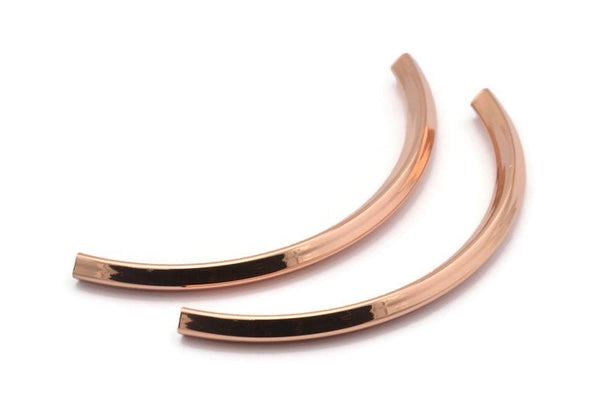 Rose Gold Tube, Square Oval Rose Gold Plated Tubes (95x5x5mm) Sq20 BRC275 Q0197