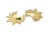 Ay ve Güneş, 1 Altın Kaplama Pirinç Hilal ve Yarı Güneş Etnik Kolye, 2 Halka, Bulgular, Tılsımlar (36,5x41x1 mm) U086 Q0416