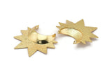 Ay ve Güneş, 1 Altın Kaplama Pirinç Hilal ve Yarı Güneş Etnik Kolye, 2 Halka, Bulgular, Tılsımlar (36,5x41x1 mm) U086 Q0416