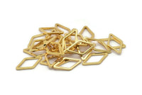 Altın Pırlanta Yüzük, 50 Altın Kaplama Pirinç Açık Pırlanta Yüzük Tılsımı (10x16x1mm) D0058 Q0613