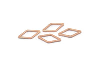 Gül Altın Pırlanta Yüzük, 50 Gül Altın Kaplama Pirinç Açık Pırlanta Yüzük Tılsımı (10x16x1mm) D0058 Q0613