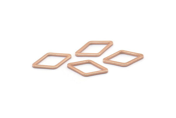 Gül Altın Pırlanta Yüzük, 50 Gül Altın Kaplama Pirinç Açık Pırlanta Yüzük Tılsımı (10x16x1mm) D0058 Q0613
