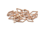 Gül Altın Pırlanta Yüzük, 50 Gül Altın Kaplama Pirinç Açık Pırlanta Yüzük Tılsımı (10x16x1mm) D0058 Q0613