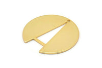 Gold Round Charm, 2 Gold Plated Brass Round Charms With 1 Hole, Earrings, Pendants, Findings (25x24x0.80mm) D1206 Q0879