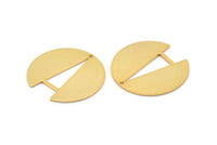Gold Round Charm, 2 Gold Plated Brass Round Charms With 1 Hole, Earrings, Pendants, Findings (25x24x0.80mm) D1206 Q0879