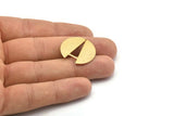 Gold Round Charm, 2 Gold Plated Brass Round Charms With 1 Hole, Earrings, Pendants, Findings (25x24x0.80mm) D1206 Q0879