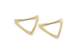 Gold Triangle Charm, 25 Gold Lacquer Plated Brass Open Cambered Triangle Ring Charms (20x0.8mm) BS 1212