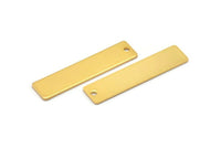 Dikdörtgen Kolye Çubuğu, 1 Delikli 6 Altın Kaplama Pirinç Damgalama Kolye, Boşluklar (35x8x0,80 mm) A0814 Q0350