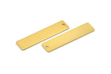 Dikdörtgen Kolye Çubuğu, 1 Delikli 6 Altın Kaplama Pirinç Damgalama Kolye, Boşluklar (35x8x0,80 mm) A0814 Q0350