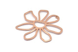Rose Gold Daisy Charm, Rose Gold Plated Brass Daisy Charms With 1 Hole, Pendants, Earrings (54x1mm) D0646 Q0736