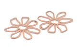 Rose Gold Daisy Charm, Rose Gold Plated Brass Daisy Charms With 1 Hole, Pendants, Earrings (54x1mm) D0646 Q0736