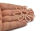 Rose Gold Daisy Charm, Rose Gold Plated Brass Daisy Charms With 1 Hole, Pendants, Earrings (54x1mm) D0646 Q0736