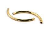 Square Curved Tubes - 2 Gold Plated Brass Square Curved Tubes (95x5x5mm) Sq20 BRC274