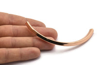 Square Curved Tubes - 2 Rose Gold Plated Brass Square Curved Tubes (95x5x5mm) Sq20 BRC274