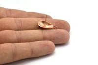 Rose Gold Earring Post, 2 Rose Gold Plated Brass Drop Earring Posts With 1 Loop (21x11x16mm) E291 Q0593