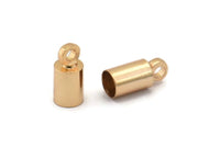 Gold Tassel End Caps, 12 Gold Plated End Cap, Cord Tips, Cord Ends (9x4mm) Cap 7 B0017 Q0215