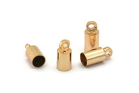 Gold Tassel End Caps, 12 Gold Plated End Cap, Cord Tips, Cord Ends (9x4mm) Cap 7 B0017 Q0215