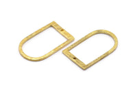 D Şekilli Halkalar, 1 Delikli 6 Ham Pirinç Çekiçlenmiş D Şekilli Konnektör, Halkalar (29x17x1,3 mm) BS 1875