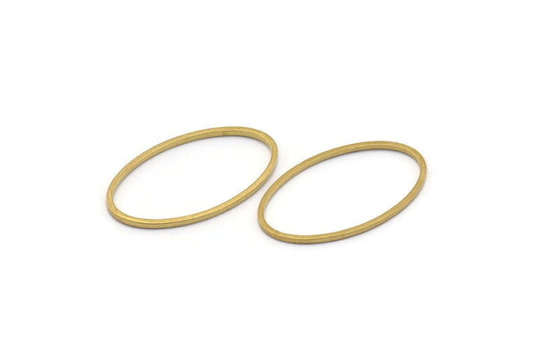 Oval Brass Charm, 50 Raw Brass Oval Connectors (24x14x0.8mm) BS 1863