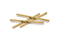 Tiny Necklace Bar, 24 Raw Brass Bar Connectors, Necklace, Earring, Bracelet Findings With 1 Hole (2x50mm) BS 1754