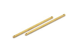 Tiny Necklace Bar, 12 Raw Brass Bar Connectors, Necklace, Earring, Bracelet Findings With 2 Holes (2x60mm) BS 1750