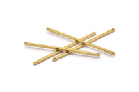 Tiny Necklace Bar, 12 Raw Brass Bar Connectors, Necklace, Earring, Bracelet Findings With 2 Holes (2x60mm) BS 1750