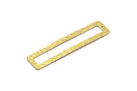 Brass Rectangle Connector, 3 Raw Brass Rectangle Connectors With 1 Hole (52x12x3x1mm) BS 1883