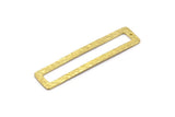 Brass Rectangle Connector, 3 Raw Brass Rectangle Connectors With 1 Hole (52x12x3x1mm) BS 1883