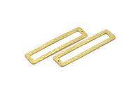 Brass Rectangle Connector, 3 Raw Brass Rectangle Connectors With 1 Hole (52x12x3x1mm) BS 1883
