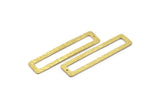 Brass Rectangle Connector, 3 Raw Brass Rectangle Connectors With 1 Hole (52x12x3x1mm) BS 1883