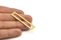 Brass Rectangle Connector, 3 Raw Brass Rectangle Connectors With 1 Hole (52x12x3x1mm) BS 1883