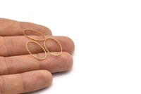Oval Pirinç Charm, 50 Ham Pirinç Oval Bağlantı Parçası (20x13x0,5 mm) BS 1862
