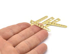 Brass Moon Blank, 24 Raw Brass Moon Phases Stamping Blanks (35x6x5x0.80mm) M02341
