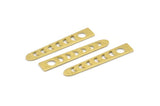 Brass Moon Blank, 24 Textured Raw Brass Moon Phases Stamping Blanks (35x6x5x0.80mm) M02345
