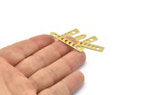 Brass Moon Blank, 24 Textured Raw Brass Moon Phases Stamping Blanks (35x6x5x0.80mm) M02345