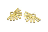 Brass Sun Pendant, 2 Raw Brass Hammered Sunny Pendants With 1 Loop (44x31x2mm) BS 1924