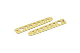 Brass Moon Charm, 24 Textured Raw Brass Moon Phases Charms With 1 Hole (35x6x5x0.80mm) M02347