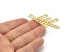 Brass Moon Charm, 24 Textured Raw Brass Moon Phases Charms With 1 Hole (35x6x5x0.80mm) M02347